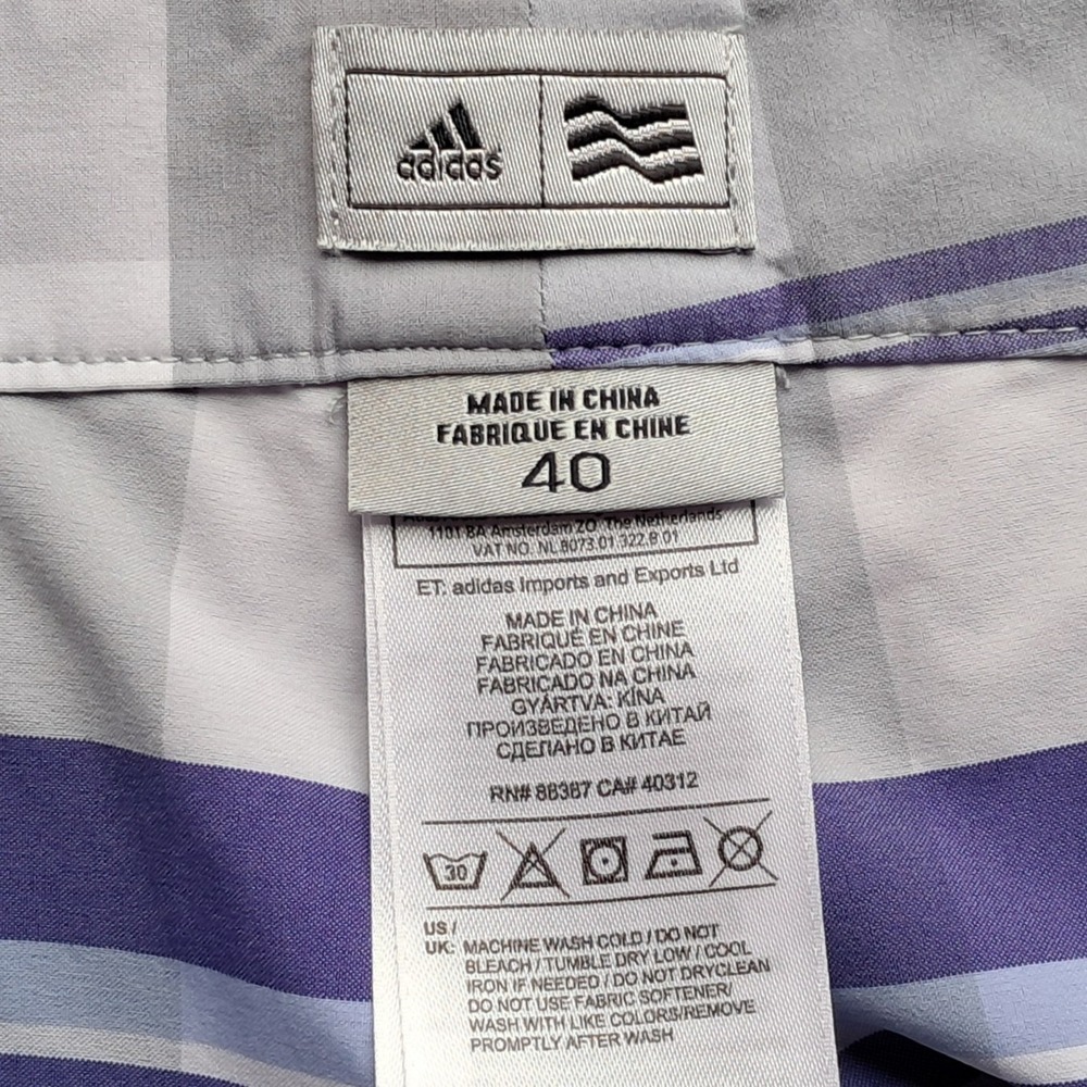 Adidas Golf Shorts Mens 40 Grey Purple Plaid Check Flat‎ Front Z62015 Athletic - Picture 4 of 6